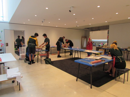 Hands-on art making in the learning centre
